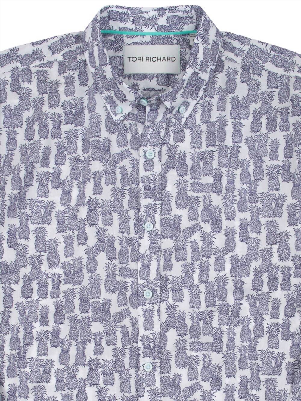 NEW TORI RICHARD men's anana day short sleeve shirt in white